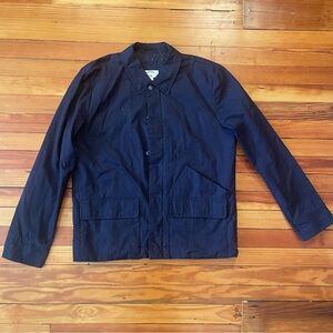 Fat Face X Folk Collab Navy Quilted Chore Coat in Blue